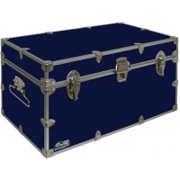 C&N Footlockers UnderGrad Storage Trunk College Dorm Chest Durable with Lid Stay 32 x 18 x 16.5 Inches Navy