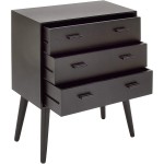 Deco 79 Modern Black Wooden Chest with Three Slideout Drawers 28" x 24"