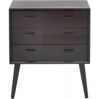Deco 79 Modern Black Wooden Chest with Three Slideout Drawers 28" x 24"