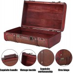 EVTSCAN Wooden Vintage Suitcase Treasure Box Portable Antique Storage Chest Collection Treasure Chest Box for Home Decor Photography Props
