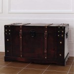 FAMIROSA Treasure Box Storage Trunk Vintage Treasure Chest with a Latch Closure for Home Living Room Bedroom Cafe Bar Hotel 26x15x15.7inch 2.17x1.25x1.3ft