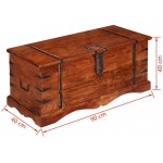 H.BETTER Lockable Storage Chest Wood Storage Trunk Storage Box Wood Trunk Treasure Chest Handmade Coffee Table Couch Table