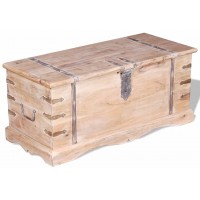 Household Essentials Wooden Trunk Storage Chest Wood Treasure Chest Jewelry Box Organizer for Living Room Decorative Acacia Wood