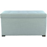 MJL Furniture Designs Angela Collection Button Tufted Upholstered Lift Top Medium Sized Bedroom Chest Storage Trunk HJM100 Series Sea Mist