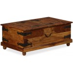 OUSEE Storage Chest Solid Sheesham Wood 35.4"x19.7"x13.8"