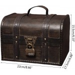 PertparkG Storage,Wooden Pirate Jewelry Storage Box Vintage Treasure Chest for Wooden Organizer