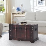 Pissente Storage Box Wear Resistant Treasure Chest with Side Handles for Storing Jewelry and Books
