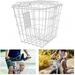 Qinndhto 1pc Stainless Steel Bicycle Basket Bicycle Accessory Storage Basket White Storage Chests