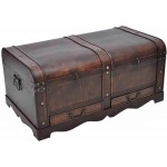 Retro Style Storage Boxes,With lid,with Side Handles,Storage Chest,Ample Storage Space,Item Storage,for Living Room,Bedroom,Corridor,Entrance,Wooden Treasure Chest Large Brown