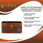 Robe Factory LLC Harry Potter Hogwarts 24-Inch Foldable Storage Chest | Fabric Basket Container Cube Organizer with Handles | Collapsible Brown Cubby Cube Closet Organizer