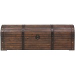 ROSEBEAR Storage Chests Storage Trunk Organizer Decorative Box with Latch Solid Wood Vintage Style 47.2"x15.7"x19.6"