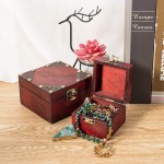 SANGHAI Jewelry Organizer Vintage Jewelry Storage Box Wooden Pirate Treasure Chest Organizer Keepsake Case S
