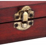 Sanpyl Storage Trunk Retro Wooden Red Storage Chest with Metal Lock for Birthdays Weddings and Anniversaries