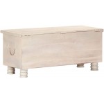 Storage Box White 43.3"x15.7"x17.7" Solid Acacia Wood,Toy Box,Storage Basket,Retro Entryway Chest Bench Sturdy and Large Storage Trunk for Living Room Bedroom Easy Assembly