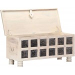 Storage Box,Decorative Small Wooden Chest,Storage Wood Trunk,Retro Vintage Treasure Keepsake,White 43.3"x15.7"x17.7" Solid Acacia Wood