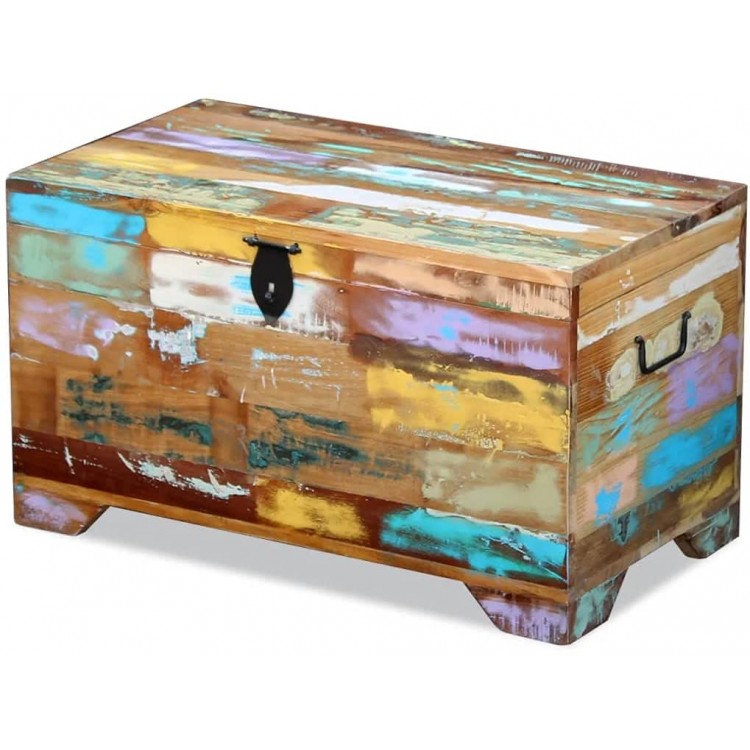 Storage Chest Solid Reclaimed Wood,Toy Box,Storage Basket,Retro Entryway Chest Bench Sturdy and Large Storage Trunk for Living Room Bedroom Easy Assembly