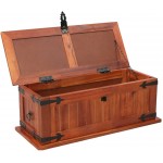 Storage Chest,With Side Handles,With Ample Storage Space,Decorative Wooden Trunk Suitcases,Wood Accent Furniture,Wooden Storage Chest & Vintage Trunks,23.6"x9.8"x8.7" Solid Acacia Wood
