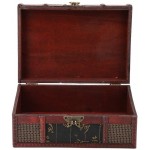 Treasure Chest Vintage Wooden Storage trunk Portable Home Easy to Use Large Size Book Jewelry Storage Box Organizer #1 Chinese Style
