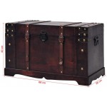 Vintage Treasure Chest Wood 26"x15"x15.7" | Vintage Antique Decorative Storage Trunks | Wood Treasure Chest Box Decorative Storage Chest Box | Antique Style Wood Storage Box