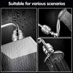 15 Stage Shower Filter Shower Head Filter Hard Water Filter,Remove Chlorine Heavy Metals and Other Sediments Vitamin C Water Softener Reduces Dry Itchy Skin,Dandruff BWDM Silver