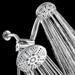 30-Setting High Pressure Rain Shower Head with Handheld 6" Face 3-Way Dual Rain & Handheld Shower Heads Combo with Hose All Chrome Finish