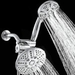 30-Setting High Pressure Rain Shower Head with Handheld 6" Face 3-Way Dual Rain & Handheld Shower Heads Combo with Hose All Chrome Finish