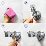 Adjustable Shower Head holder Bathroom Suction Cup Handheld Shower head Bracket Removable Handheld Showerhead & Wall Mounted Suction Bracket Sliver-1
