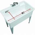 BigTub Utilatub Combo 40 in. x 24 in. Polypropylene Single Floor Mount with Pull-Out Faucet P-Trap and Supply Lines in White