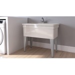 BigTub Utilatub Combo 40 in. x 24 in. Polypropylene Single Floor Mount with Pull-Out Faucet P-Trap and Supply Lines in White
