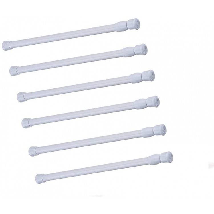 Cupboard Bars Tension Rods 6 Pack 11.8-20 Inches Spring Tensions Rods Steel Adjustable Tension Curtain Rod Shower Rod Closet Rod Window Rods