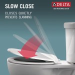 Delta Faucet Morgan Elongated Slow-Close White Toilet Seat with Non-Slip Seat Bumpers White 811903-WH