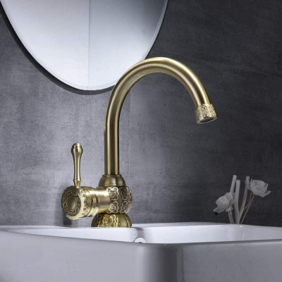 GUOCAO Tap Old Crane Oil Tank Faucet and Cold Water Faucet Carved Modern Faucet Mixer Faucet