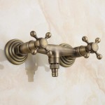 GUOSHUCHE Faucet All Copper European-Style Antique Washing Machine mop Pool Faucet and Cold Mixing Valve Balcony Bathroom Quad Pipe