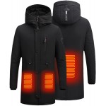 Heated Jackets for Men USB Charge- Outdoor Winter Warm Thermal Coat 3 Heats Zipper Parka Overcoat Windbreaker Plus Size