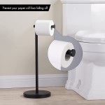 KES Bathroom Toilet Paper Holder Stand Modern Tissue Roll Holder SUS304 Stainless Steel Rustproof Freestanding Matte Black BPH283S1-BK