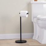 KES Bathroom Toilet Paper Holder Stand Modern Tissue Roll Holder SUS304 Stainless Steel Rustproof Freestanding Matte Black BPH283S1-BK