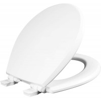 Mayfair 847SLOW 000 Kendall Slow-Close Removable Enameled Wood Toilet Seat That Will Never Loosen 1 Pack ROUND Premium Hinge White