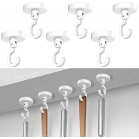 Powerful Adhesive Ceiling Hooks 6-Hooks,【Damage Free】【Heavy Duty】 Wall Ceiling Mounted Hooks Shower Hooks for Hanging Plants Towel Coat Bag Organize for Bathroom Bedroom Kitchen 10lb Max