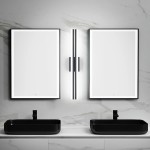 PRESDE 32in Dimmable Black LED Bathroom Vanity Light Fixtures Over Mirror Modern Vanity Lighting （Cold White 6000K）