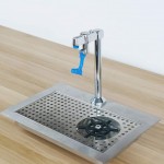 Push Cup Faucet Delay Faucet Net Tap Water Station Pedestal Glass Filler Grey Blue