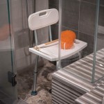 Shower Chair Set of 3 Includes Back Scrubber & Additional Sponge Anti Slip for Safety with 8 Adjustable Heights Portable Tool Free Shower Chair for Elderly Bath Chair for Elderly