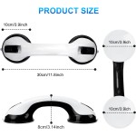 Shower Handle 2 Pack 12 inch Grab Bars for Bathroom Shower Handle with Strong Hold Suction Cup Grip Grab in Bathroom Bath Handle Grab Bars for Bathroom Safety Grab Bar