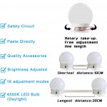 SICCOO Makeup Vanity Lights for Mirror Hollywood Style LED Vanity Mirror Lights with 14 dimmable Bulbs USB Cable White