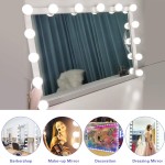 SICCOO Makeup Vanity Lights for Mirror Hollywood Style LED Vanity Mirror Lights with 14 dimmable Bulbs USB Cable White