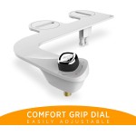 SlimEdge Simple Bidet Toilet Attachment in White with Dual Nozzle Fresh Water Spray Non Electric Easy to Install Brass Inlet and Internal Valve