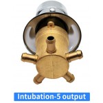 Solid Brass Screw Thread Intubation Cold & Hot Water Mixer Shower Faucet Tap 2 3 4 5 Way Diverter Two Piece Split Dual Holder Control for Shower Room Panel Bath in 5 Way Diverter
