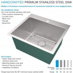Transolid LSA1-252212-BS 25-in x 22-in Dual-Mount Laundry Utility Sink Kit in Brushed Stainless