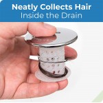 TubShroom Tub Drain Hair Catcher 2 Pack Chrome – Drain Protector and Hair Catcher for Bathroom Drains Fits 1.5” – 1.75” Bathtub and Shower Drains