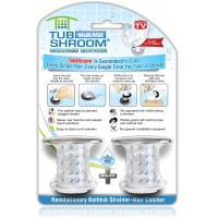 TubShroom Tub Drain Hair Catcher 2 Pack Chrome – Drain Protector and Hair Catcher for Bathroom Drains Fits 1.5” – 1.75” Bathtub and Shower Drains
