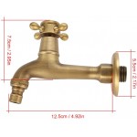 Vintage Solid Brass Single Handle Faucet Washing Hine Faucet Wall Mounted Water Tap Laundry Utility Room Sink Faucets1#